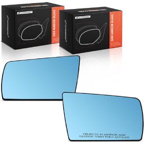 A-Premium 2-PC Driver and Passenger Side Heated Mirror Glass with Backing Plate Compatible with Mercedes-Benz C220, C280, C36 AMG, CL500, CL600, E300, E320, S320 - Blue Exterior Side View Mirror in Kuwait