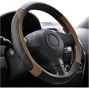 Car Steering Wheel Cover, Carbon Fiber Leather Vehicle Steer Wheel Protector, Breathable Sporty Anti-Slip Automotive Interior Steering Wrap Cover Accessories, Universal Fit (Pink) in Saudi Arabia