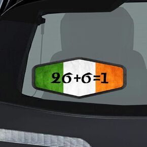 Makoroni 26+6=1 Irish Ireland Flag, CAR Magnet-Magnetic Bumper Sticker 4x6 or 6x9 inc., DesZ5 in Saudi Arabia