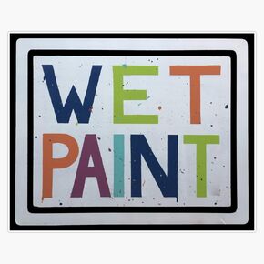 Magnet Caution, There's Wet Paint Magnetic Vinyl Decal Reusable 5" in Saudi Arabia