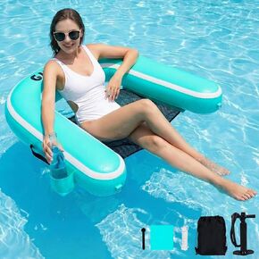 Inflatable Pool Float Chair for Lake Floating Pool Chairs Heavy Duty Floating Chair Lake Floats for Adults Pool Chair Floats Pool River in Saudi Arabia