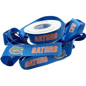 7/8" Florida Gators Grosgrain Decorative Ribbon, Licensed By USA Licensed Bows - Officially Licensed - 10 Yards (30 Feet) in Saudi Arabia
