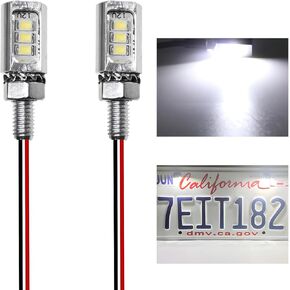 2 PCS LED License Plate Light, 12V 2835 Chips Car Tag LED Bulb with Aluminum Light Holder, Waterproof/Rainproof IP68 License Plate Screw Bolt Lamp for Car Motorcycle Truck (Black) in Saudi Arabia