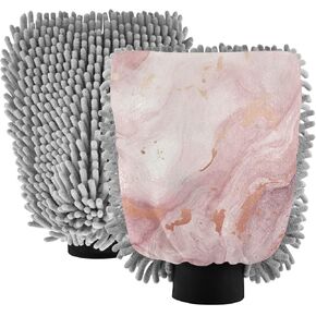 Pink Marble Ink Car Wash Mitt, 2PK Scratch Free Lint-Free for Car Washing and Detailing in Saudi Arabia