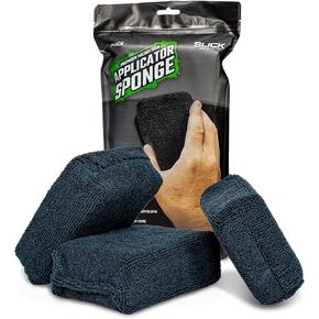 Slick Products Premium Microfiber Applicator Sponge – 3" x 5" Soft Lint-Free Detailing Pads for Wax, Sealant, Tire Dressing & Interior Cleaning, Double-Stitched Durable Design (3-Pack) in Saudi Arabia