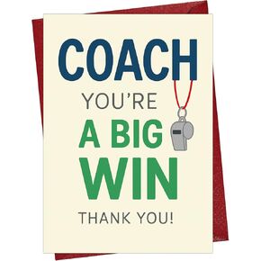 بطاقة شكر من Cheerin Coach مع ظرف - بطاقة تقدير للمدربين للبيسبول والكرة اللينة وكرة القدم والكرة الطائرة وكرة القدم - فكرة هدية للمرشد مقاس 5x7 بوصة in Kuwait