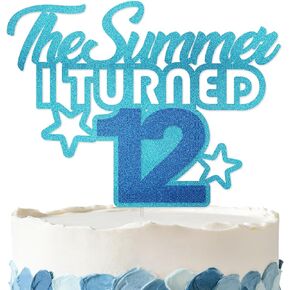 غلاف كعكة The Summer I Turned 12 - زينة حفلات بعمر 12 عامًا لمستلزمات حفلات عيد الميلاد الثانية عشرة بطابع الصيف والشاطئ اللامع in Saudi Arabia