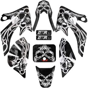 Black Decals Sticker Graphics kit for CRF50 XR50 Dirt Bike Apollo SSR Atomik Baja DR49 70-125cc in Saudi Arabia