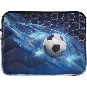Soccer Blue Ray 13-14 Inch Laptop Sleeve Bag for Men Women Durable Protective Computer Carrying Cover with Waterproof Fabric Polyester Vertical Case for Most Monitors Tablet Notebook in Saudi Arabia