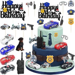 17 PCS Police Cake Topper Police Cake Decorations for Baby Shower Party Supplies in Saudi Arabia