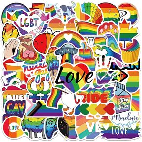 50 قطعة من ملصقات فخر المثليين LGBT اللون نفسه ملصقات مقاومة للماء لزجاجات المياه للكمبيوتر وملصقات الدراجات النارية in Kuwait