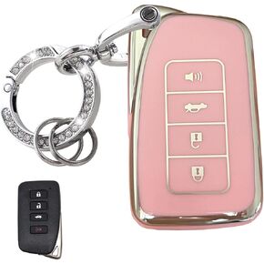 Keyless Entry Systems Key for Lexus Key Fob Cover Shell with Keychain Fit for Lexus RX ES GS LS NX RS GX LX RC LC (Gold-Pink) in Kuwait
