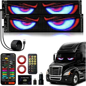 2PCS 23x5in Devil Eye LED Windshield Display,Programmable Dual Panels, App Bluetooth Remote USB, Bright Animated Eyes for Daily and Night Driving, Car Shows, Trucks, Gifts, Tinted Glass in Saudi Arabia