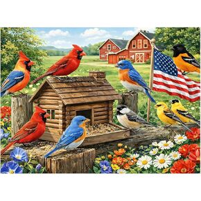500 Pieces Puzzle for Adults, Birds Scenic Puzzle, Americana Patriotic Puzzles, Animals Jigsaw Puzzles 500 Pieces, Challenging Game Home Decor Birthday Party Gift Toy for Teens Seniors 20.5 * 15 in in Saudi Arabia