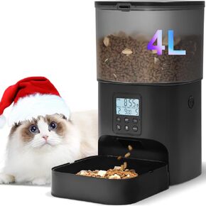 4L Automatic Cat Feeder Pet Food Dispenser with 10s Voice Recorder, Pet Feeder up to 8 Meals per Day, Timed Cat Feeder with Dry Food Sealed Ring in Saudi Arabia