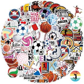 200PCS Sports Stickers Ball Stickers Basketball Baseball Softball Soccer Stickers Kids Teens Waterproof Vinyl Stickers for Water Bottles Wall Scrapbooking Laptop Sport Theme Decorations in Saudi Arabia