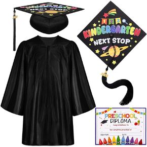JATEBI 2026 Preschool Graduation Cap Gown Set Graduation Outfit with Tassel Cap Certificate for Boys Girls in Kuwait