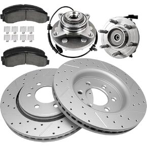 AUTOCLUB 13.78" Front Brake Kit, for 2011 2012 2013 2014 Lincoln Navigator Ford Expedition Brakes and Wheel Bearing Hub, for 2010 2011 2012 2013 2014 Ford F-150 Brakes, Drilled and Slotted Replacement in Saudi Arabia
