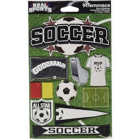 Real Sports Dimensional Stickers 4.5"X6" Sheet-Soccer in Kuwait