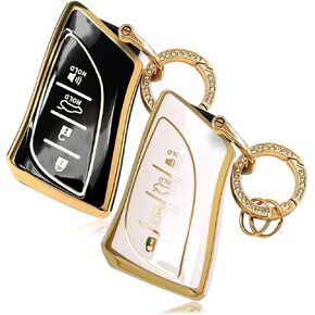 2 PCS for Lexus Key Fob Cover, Key Holder Fits for 2018-2023 2024 2025 RX350h ES LS RS GX 460 LX LC 500/500h Smart Key Accessaries,White and Black in Saudi Arabia