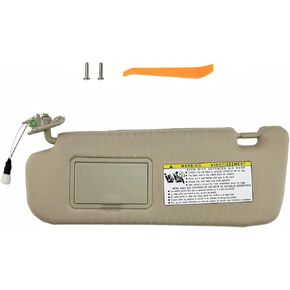 Sun Visor Compatible with 2006-2010 Hyundai Sonata (Wired) - Driver Side (Left) Illuminated Sunshade Replacement w/Screws & Tool - Replaces 85202-0A250-QD (Beige) in Saudi Arabia