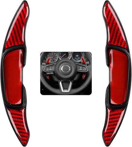 Steering Wheel Shift Paddle Extension Carbon Fiber Trim for Mazda 2 Gasoline 3 6 CX-3 CX-5 CX-9 MX-5 Miata ND MX-5 Miata RF ND/for Scion iA 2016 / Toyota Yaris iA Sedan Sticker Accessories (Black) in Saudi Arabia