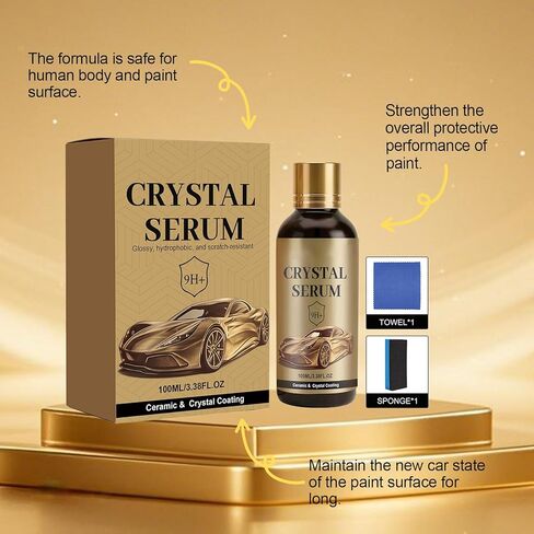 PTZ Crystal Serum for Cars – Advanced Graphene Ceramic Coating for Cars,Ultimate Quick Effect Car Coating Spray for Shine & Protection, Nano Coat Restore for Paint, Glass & Wheel (2PCS) in Saudi Arabia