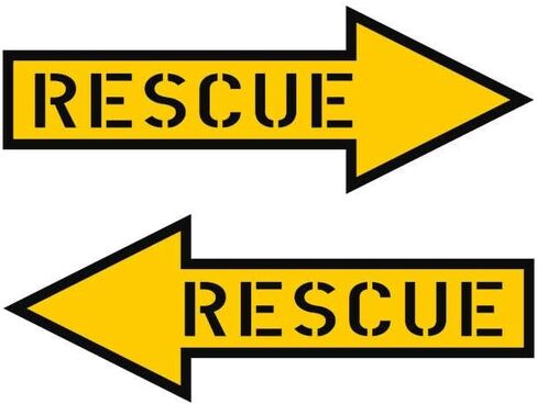 Edward & Co Set of 2 Rescue Arrow Sticker Decal Military Aircraft Left & Right 5.1 in in Saudi Arabia