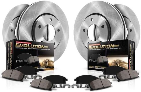PowerStop Front and Rear Brake Kit for Volkswagen Beetle 1999-10 |Golf 1999-06 |Jetta 1999-05 - Z17 Ceramic Brake Pads & Disc Rotors Replacement, KOE899 in Kuwait