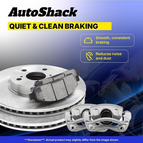 دوارات الفرامل الخلفية من AutoShack، وسادات سيراميك وفرجار لدودج، رام 2500 2003-2008 رام 1500 2006-2008، 4WD RWD L6 5.9L 6.7L V6 3.7L V8 4.7L 5.7L V10 8.0L - 13.85 بوصة (351.7 مم)، 8 العروات in Kuwait