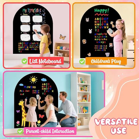 Magnetic Chalkboard for Kids Black Magnet Wall Decal Self Adhesive Blackboard Contact Paper Peel and Stick Magnetic Drawing Chalk Board with 79 Magnet Letter for Playroom Nursery Classroom 31.5"x39.4" in Saudi Arabia
