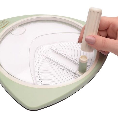 Vaessen Creative Circle Cutter, Paper, Cardstock, Photos, Foam Rubber, Cardboard, 2.5 15 cm, Mint Green in Saudi Arabia