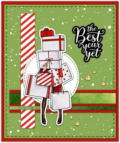 Women's Great Holiday Season with Gifts Clear Stamp for Card Making DIY Scrapbooking Supplies Silicone Stamp with Plastic Envelope Bag for Albums Crafts Decor in Saudi Arabia