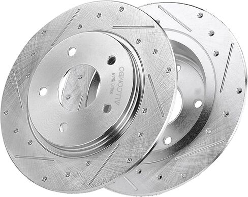 Allcombo 12.01" Rear Brake Rotors for 2008 2009 2010 2011 2012 2013 2014 2015 2016 Dodge Grand Caravan Town & Country, for Dodge Journey, Ram C/V, VW Routan Drilled Slotted Brakes Replacement 53050 in Saudi Arabia