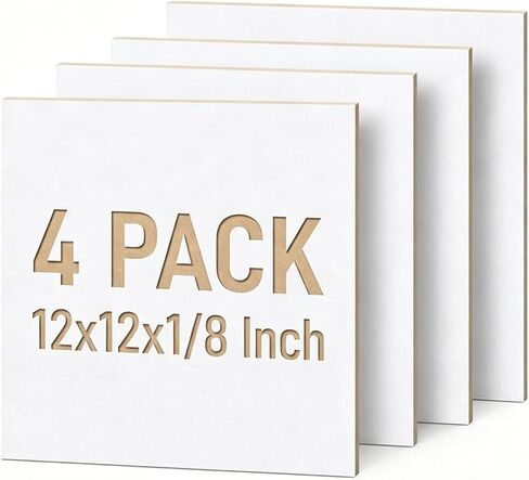 4 Pack White Basswood Sheets for Crafts, 12"x12"x1/8" (3mm) Unfinished Plywood for Laser Cutting & Engraving, DIY Ornaments & Architectural Models in Saudi Arabia