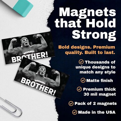 Brother! RIP H Hogan Magnet - 2 Pack Magnets - Wrestling Mania Wrestlefest Fan Superstar Remembrance Real American - 5 Inches for Car Truck Waterbottle Laptop Locker Decor - EPLM0131 in Saudi Arabia