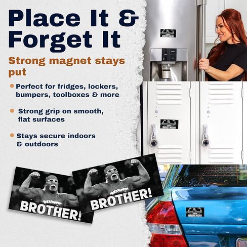 Brother! RIP H Hogan Magnet - 2 Pack Magnets - Wrestling Mania Wrestlefest Fan Superstar Remembrance Real American - 5 Inches for Car Truck Waterbottle Laptop Locker Decor - EPLM0131 in Saudi Arabia