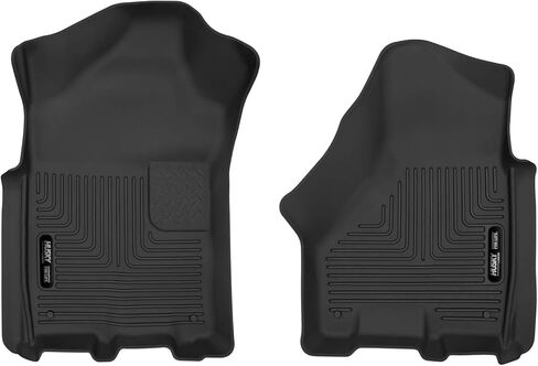 سجادات أرضية كونتور X-act من Husky Liners | يناسب 2019-2026 Ram 2500, 3500 Crew/MEGA CAB فقط | الصف الأمامي قطعتين أسود - 54801 in Kuwait