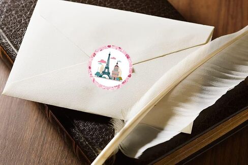 cupaplay 500 جهاز كمبيوتر شخصى ملصقات فرنسا باريس للوردي باريس تحت عنوان عيد ميلاد حزب استحمام الطفل الزينة تفضل حاويات جرة رسالة DIY ملصق تسميات الشارات in Kuwait