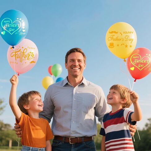 Happy Father's Day Balloon Stickers Fathers Day Bobo Balloon Decorations Gold Heart Beard Tie Hat Letter Decals for Fathers Day Party Balloons Gift DIY Supplies 6Pcs in Saudi Arabia