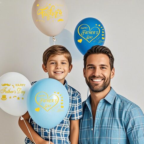 Happy Father's Day Balloon Stickers Fathers Day Bobo Balloon Decorations Gold Heart Beard Tie Hat Letter Decals for Fathers Day Party Balloons Gift DIY Supplies 6Pcs in Saudi Arabia