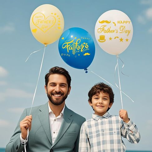 Happy Father's Day Balloon Stickers Fathers Day Bobo Balloon Decorations Gold Heart Beard Tie Hat Letter Decals for Fathers Day Party Balloons Gift DIY Supplies 6Pcs in Saudi Arabia