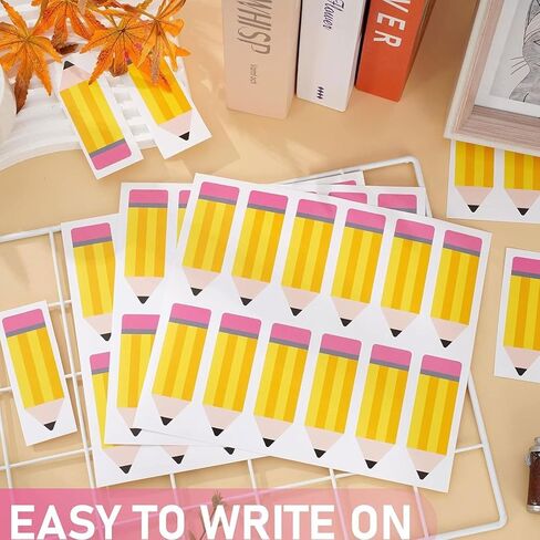 120PCS Pencil Name Tags - Waterproof Self-Adhesive Classroom Labels for Students & Teachers, Back to School Name Stickers for Desks, Notebooks, Books & Bulletin Boards, First Day of School Supplies in Saudi Arabia