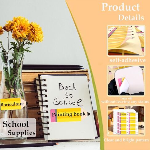120PCS Pencil Name Tags - Waterproof Self-Adhesive Classroom Labels for Students & Teachers, Back to School Name Stickers for Desks, Notebooks, Books & Bulletin Boards, First Day of School Supplies in Saudi Arabia