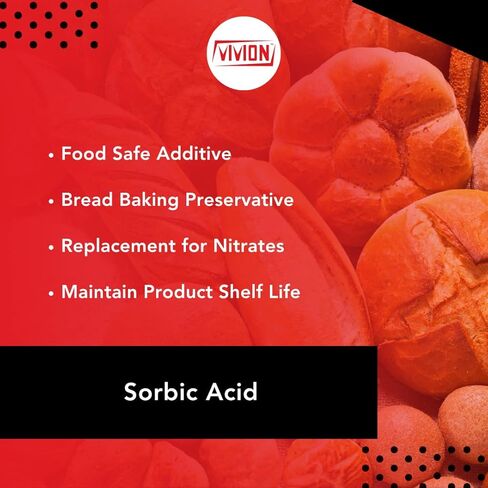 Sorbic Acid - 1 kg (2.2 lb) - FCC Food Grade Preservative and Additive for Beverage Making & Baking - 2, 4- Hexadienioc Acid in Saudi Arabia