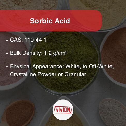 Sorbic Acid - 1 kg (2.2 lb) - FCC Food Grade Preservative and Additive for Beverage Making & Baking - 2, 4- Hexadienioc Acid in Saudi Arabia