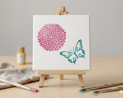 DS. DISTINCTIVE STYLE 80Pcs Reusable Stencils for Painting Set, 3 Inch Botanical Flower Bird Butterfly Painting Templates for DIY Art Decor Classroom Projects in Kuwait