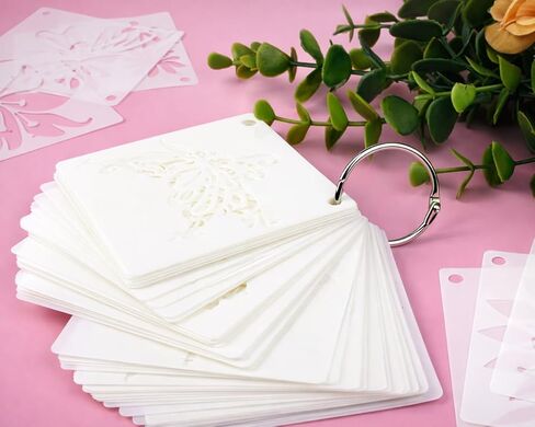 DS. DISTINCTIVE STYLE 80Pcs Reusable Stencils for Painting Set, 3 Inch Botanical Flower Bird Butterfly Painting Templates for DIY Art Decor Classroom Projects in Kuwait