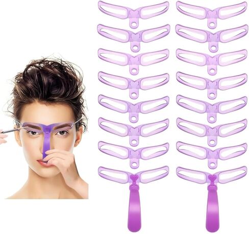 2pcs Eyebrow Template, Eyebrow Stencils, 8 Styles Reusable Brow Stencils with Handles and Straps, Reusable Reusable, DIY Makeup Tools in Saudi Arabia