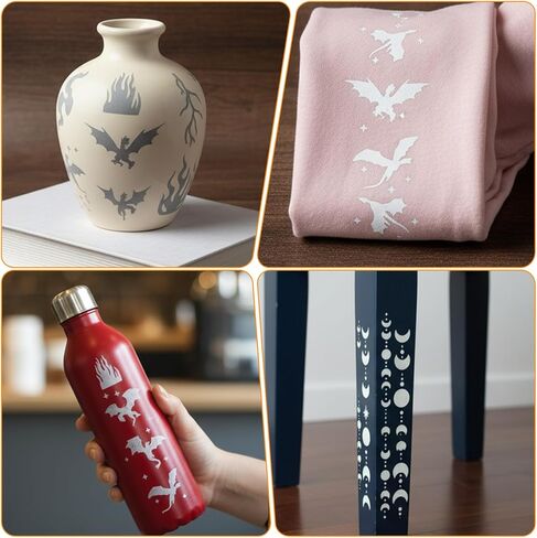 16 PCS Stencils for Crafts Reusable Stencils Dragon Star Moon Cloud Pattern for Painting on Wood Burning Art Craft Canvas Floor Furniture Wall in Saudi Arabia